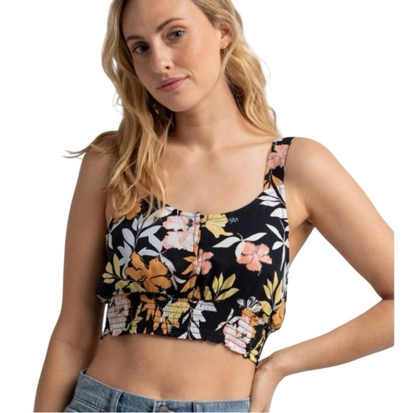 NWOT Roxy Sea Fog Crop Tank Top Size L - Picture 2 of 9